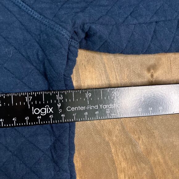 Duluth Trading Company Womens Sweatshirt Blue Quilted 1/4 Button Pullover XS - Picture 7 of 11